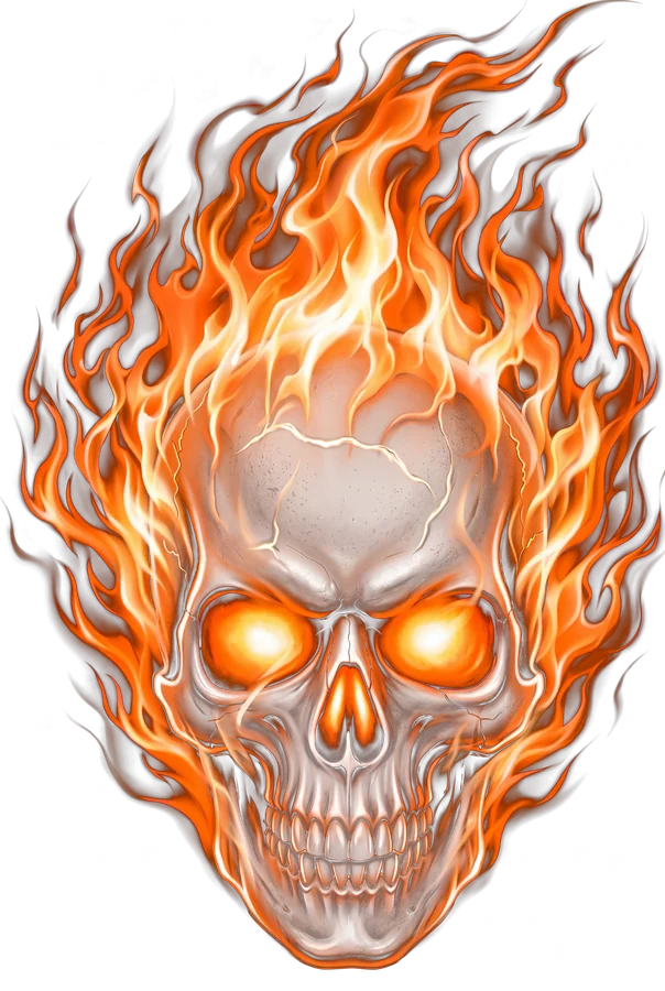 True Fire Skull airbrush design