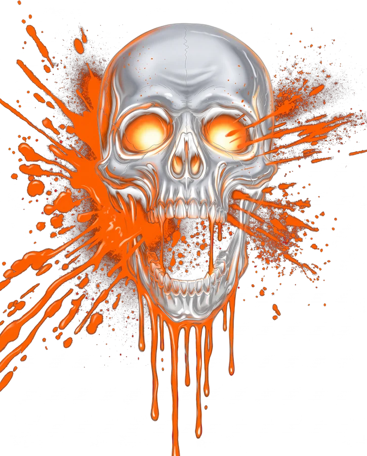 Screaming Skull airbrush design