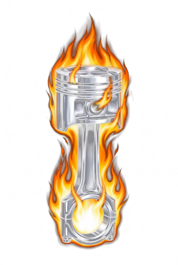 Flaming Piston airbrush design