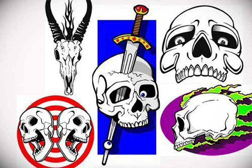 50 Skull Stencils (.ai .cdr .eps .jpg)