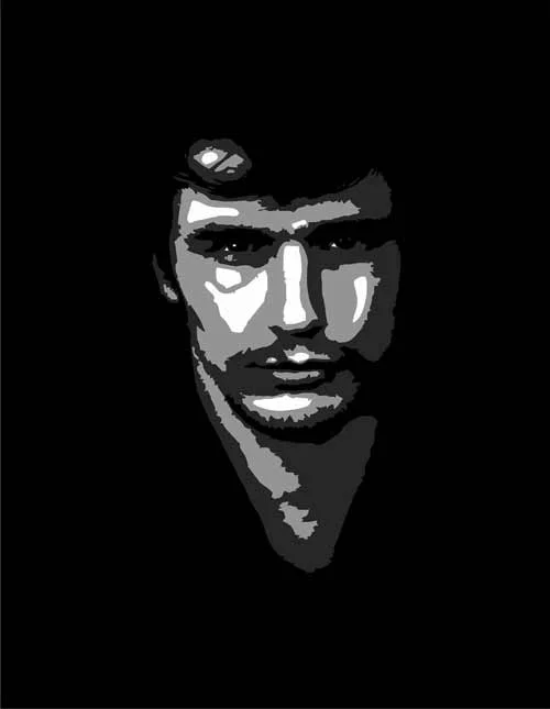 James Franco multi-layer airbrush stencil preview