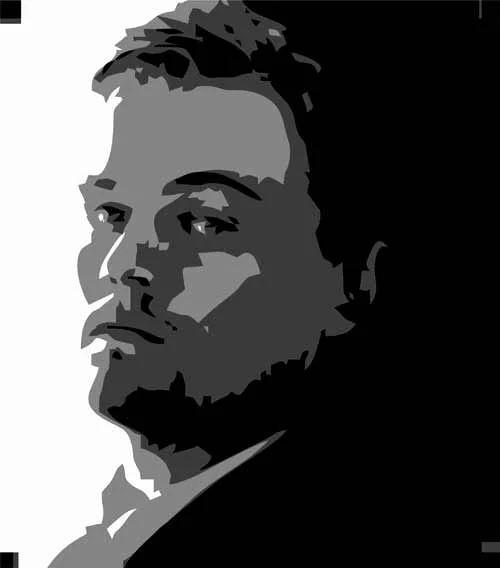 Leonardo DiCaprio multi-layer airbrush stencil preview