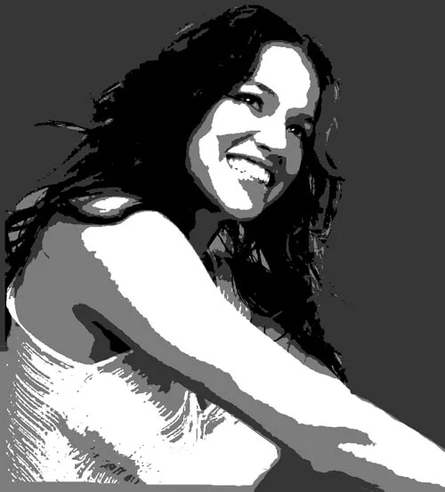 Michelle Rodriguez multi-layer airbrush stencil preview
